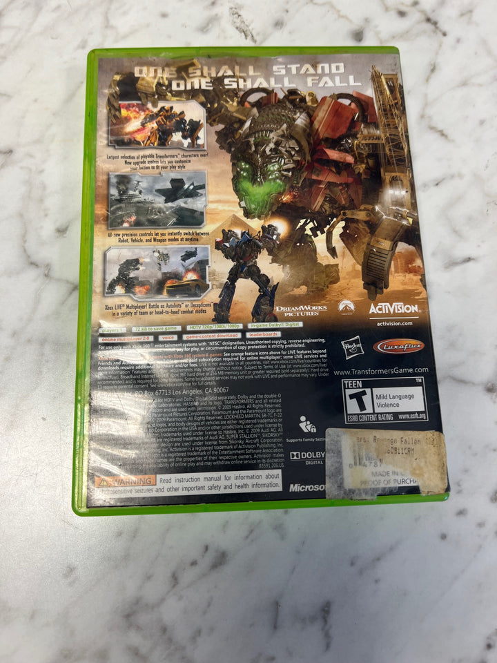 Transformers Revenge of the Fallen Xbox 360 CASE ONLY  CO52625