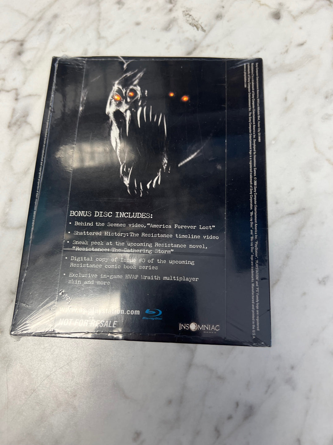 Resistance 2 Collector's Edition BONUS DISC ONLY NEW  RN52725