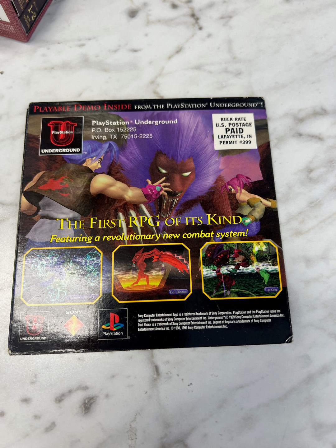 Legend of Legaia Demo Disc for PS1 Playstation DE52625