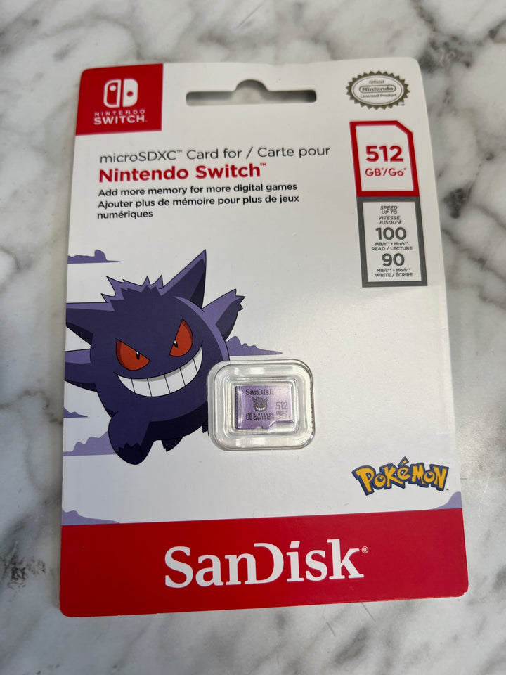 SanDisk 512GB Micro SD microSDXC Memory Card Nintendo Switch Pokemon Gengar  N81825