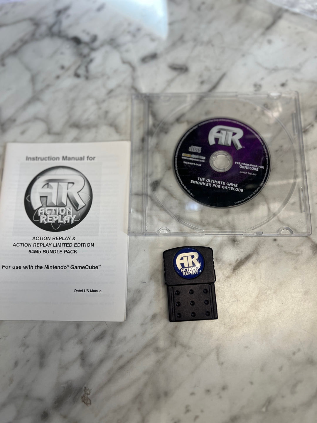 Action Replay Disc AND Dongle for Nintendo Gamecube Cheat Codes TESTED U81825