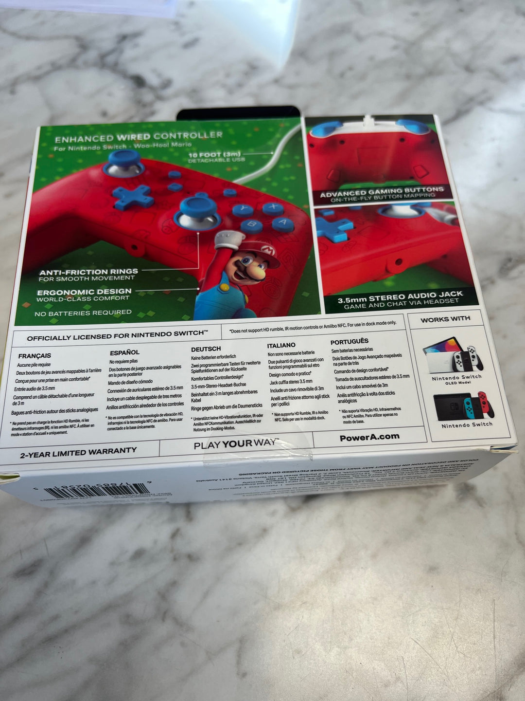 Super Mario PowerA Enhanced Wired Controller for Nintendo Switch New N81825