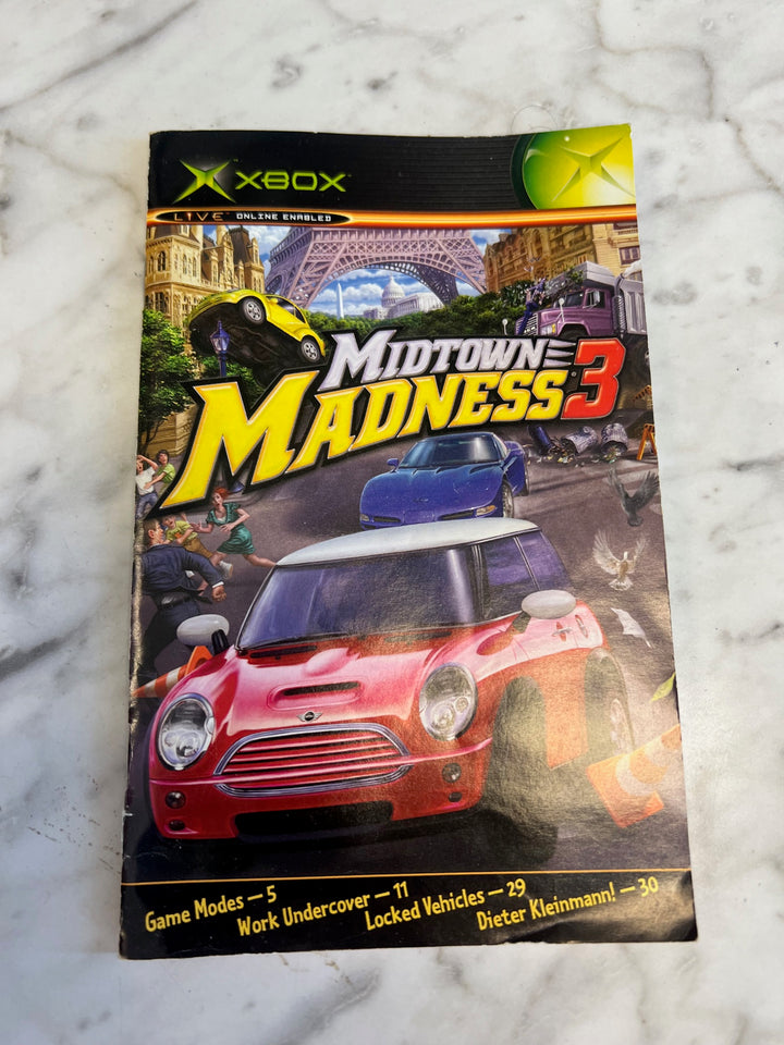 Midtown Madness 3 for Original Microsoft Xbox Manual ONLY MO52725