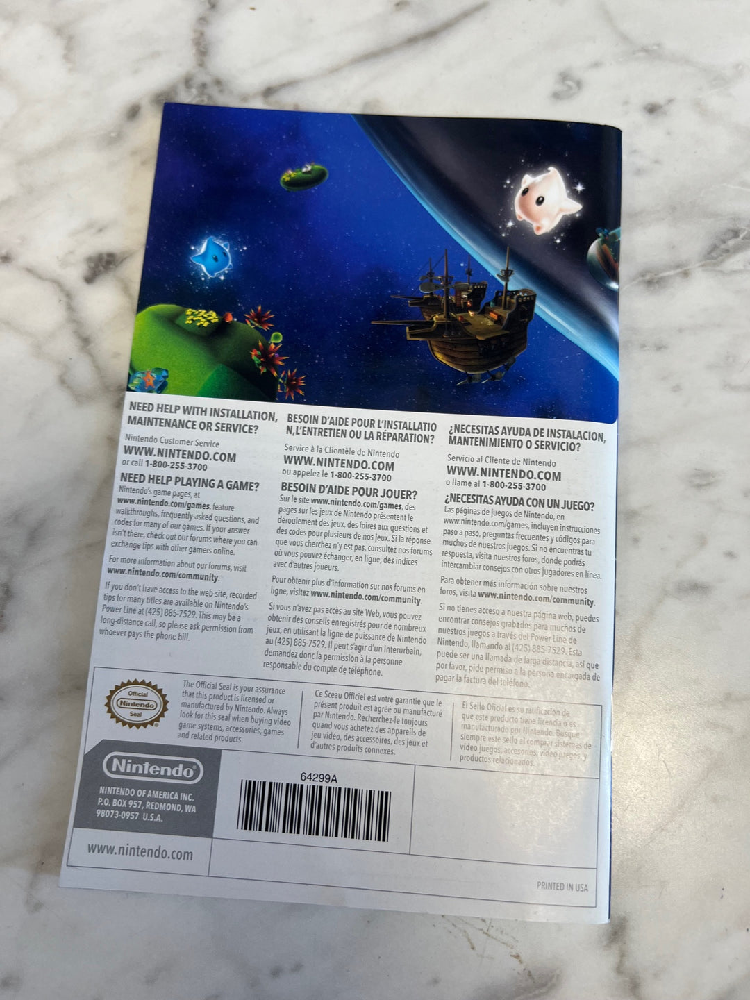 Super Mario Galaxy for Nintendo Wii Manual ONLY MO52725