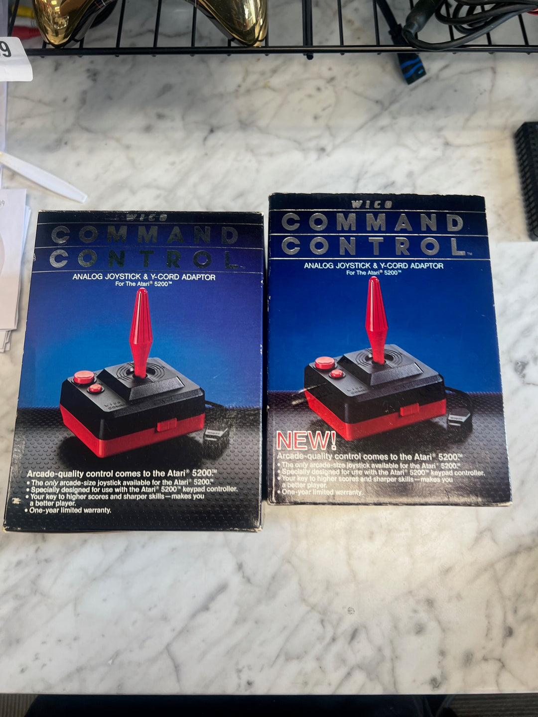 Set of Two Atari 5200 Wico Command Control AT-5200 Flight Controllers w/ Y Adapter U81825