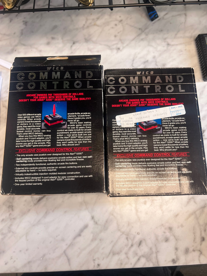 Set of Two Atari 5200 Wico Command Control AT-5200 Flight Controllers w/ Y Adapter U81825