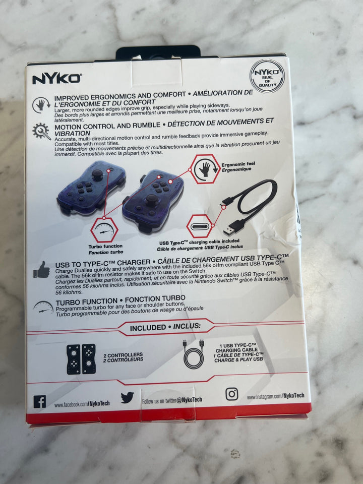 Nyko Dualies for Nintendo Switch Motion Controllers Joy-Con Replacements (NEW) N81825