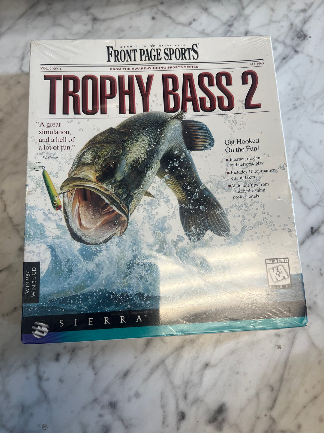 Sierra Trophy Bass 2 PC Game Windows 3.1/95 CD ROM Big Box 1996 - New Sealed NP81925