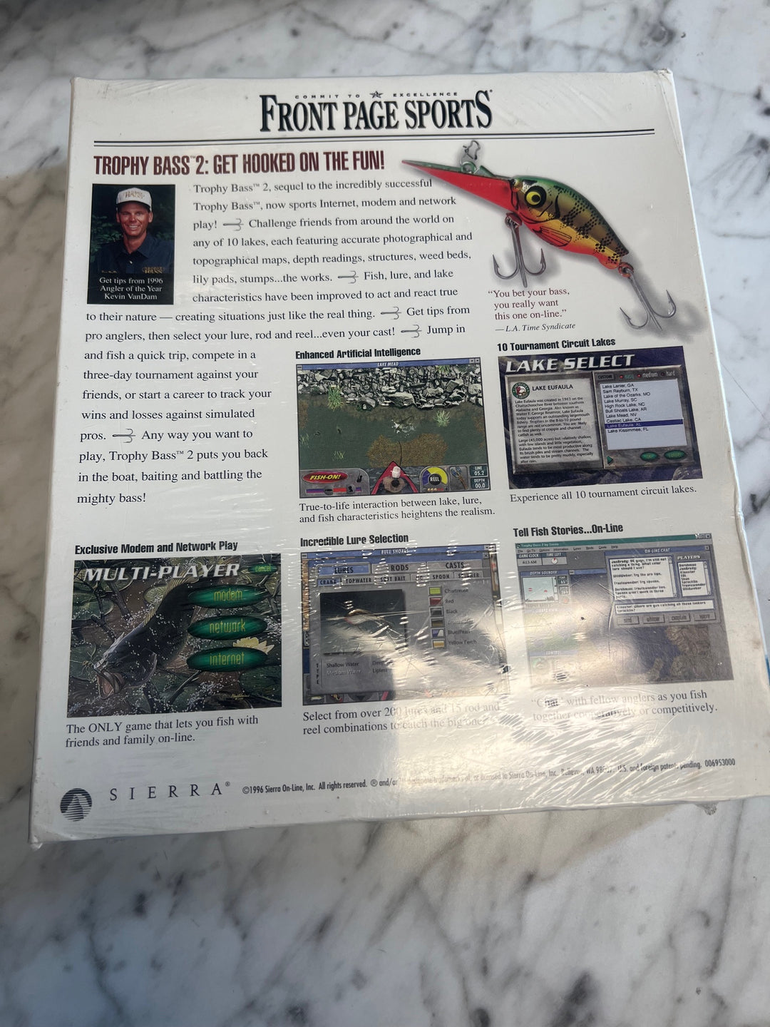 Sierra Trophy Bass 2 PC Game Windows 3.1/95 CD ROM Big Box 1996 - New Sealed NP81925