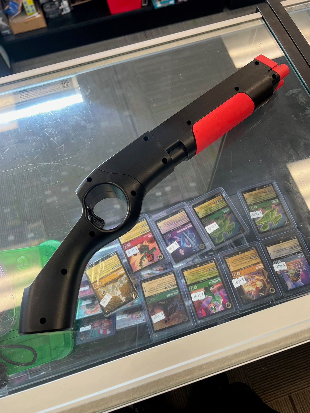 Old Skool Game Gun Attachment for Nintendo Switch Joy Con Controller Black/Red U81825