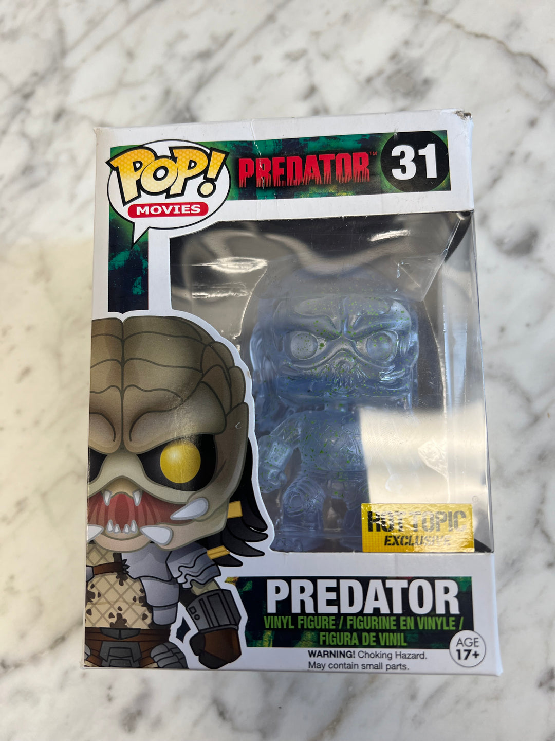 Predator Funko Pop Figure Translucent Clear Hot Topic Exclusive Damaged Box D82224