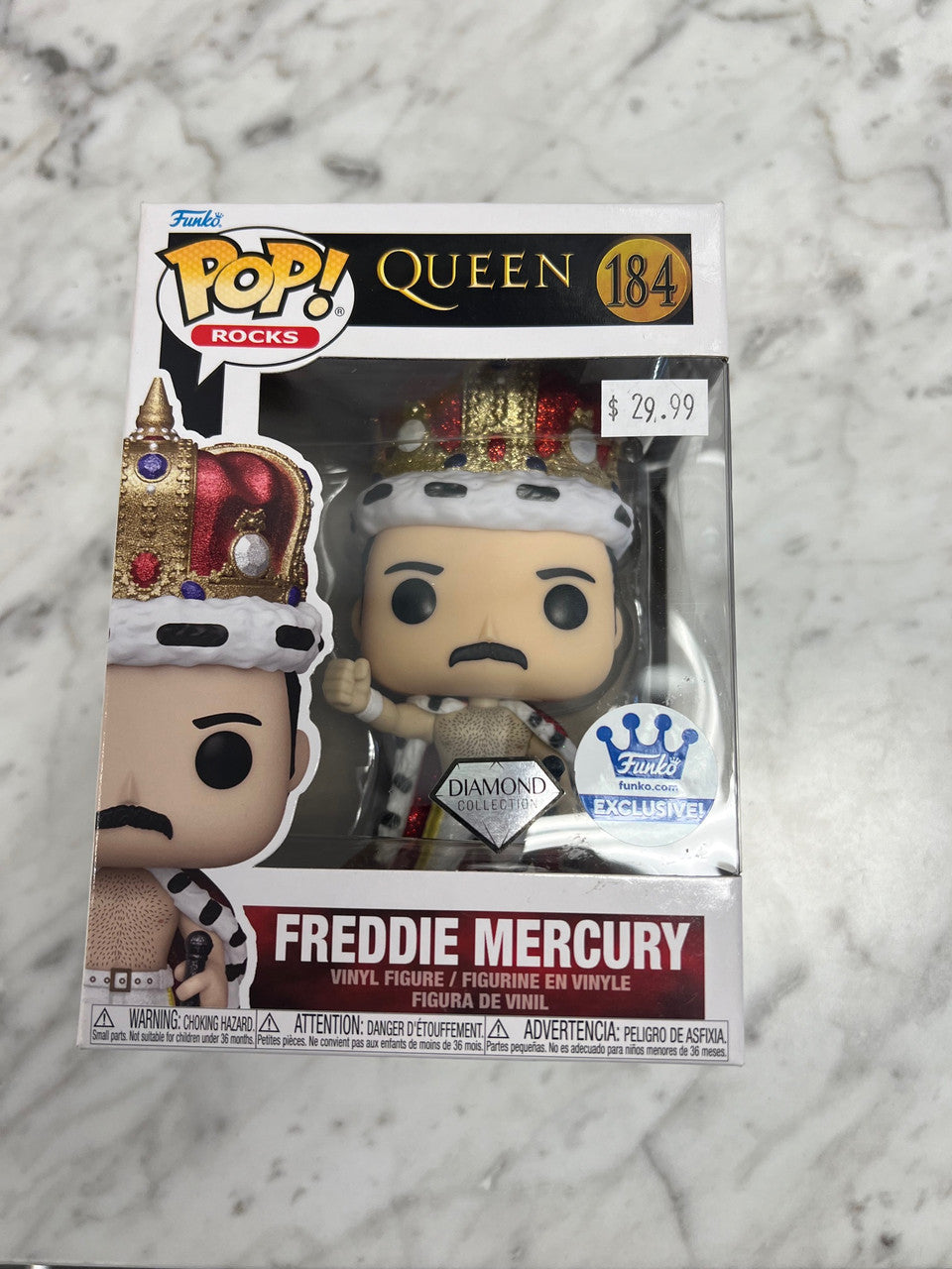 Funko Pop! Rocks Queen Freddie Mercury #184 Big Apple Exclusive Diamond Glitter