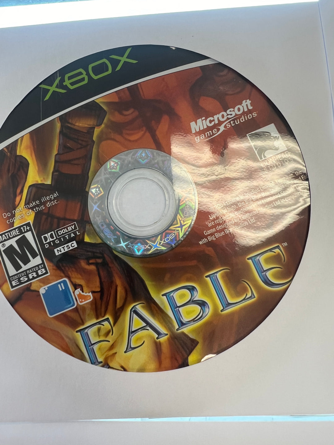 Fable for Original Microsoft Xbox DISC ONLY TESTED   DO11524