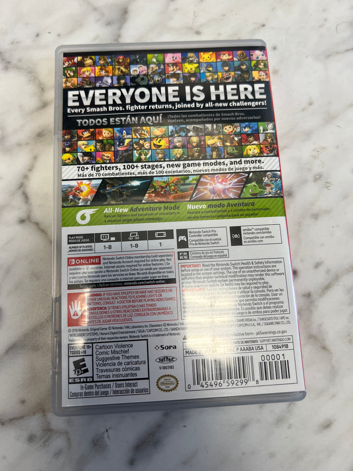 Super Smash Bros Ultimate for Nintendo Switch Case Only CO92524