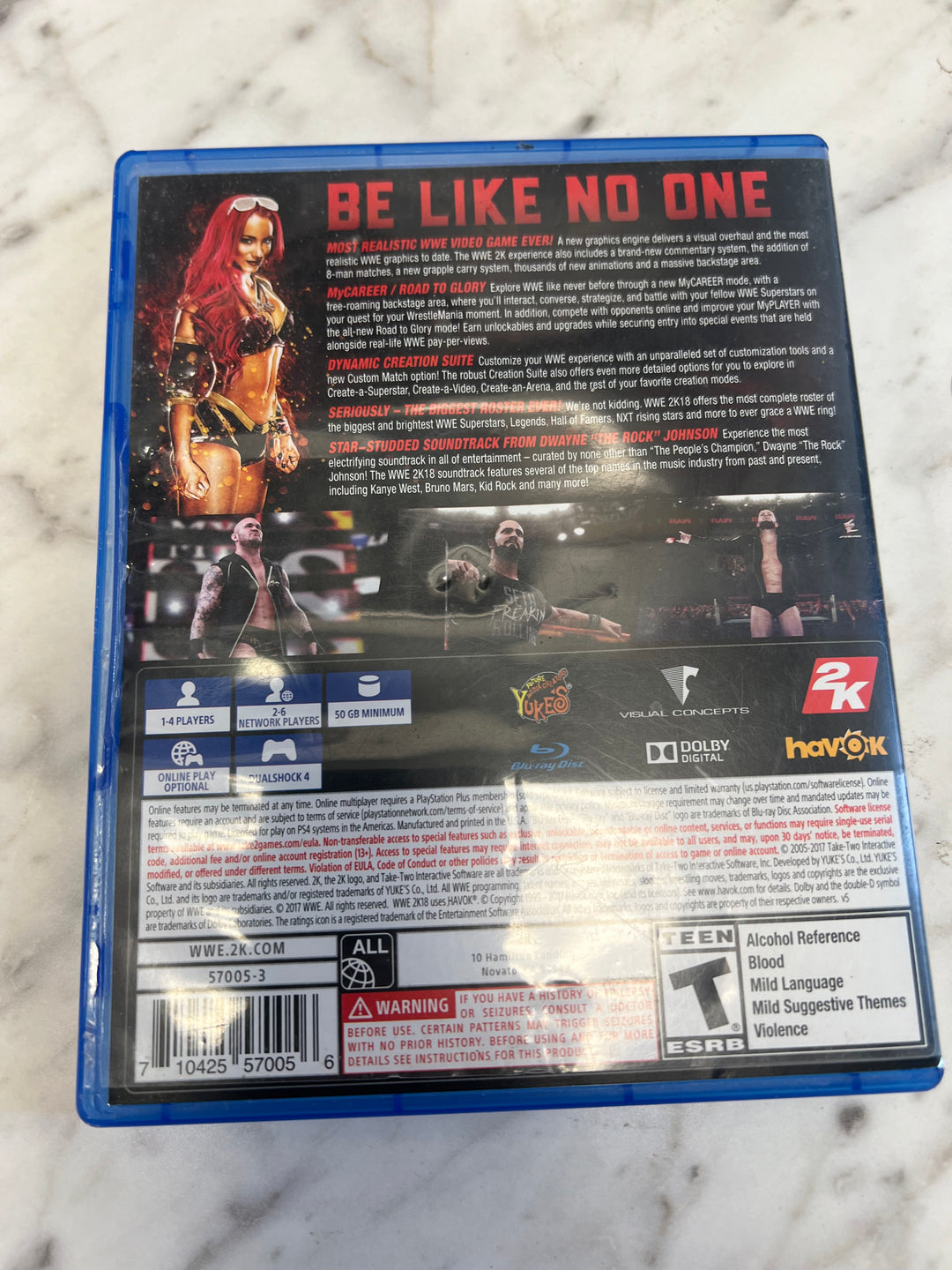 WWE 2K18 for Playstation 4 PS4 Case Only DU81224