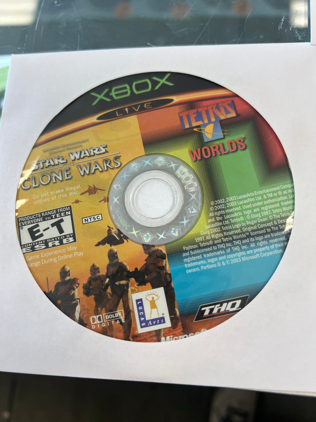 Star Wars Clone Wars and Tetris Worlds for Original Microsoft Xbox DISC ONLY TESTED   DO11524