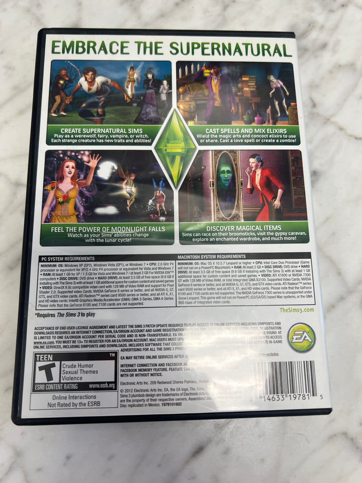 The Sims 3 Supernatural Expansion Pack PC MAC DVD-ROM U81224