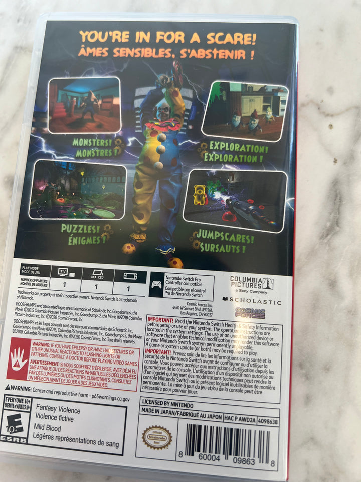 Goosebumps Dead of Night Nintendo Switch CASE ONLY NO GAME   CO11524