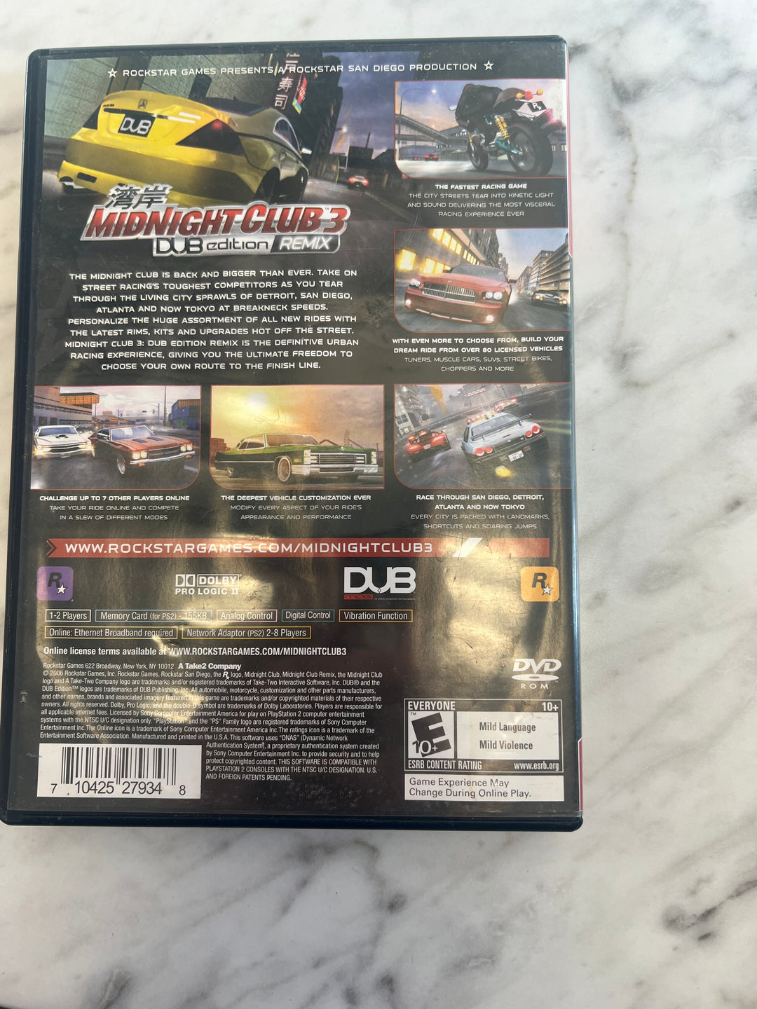 Midnight Club 3 Dub Edition Remix PS2 Playstation 2 CASE ONLY NO GAME   CO11524
