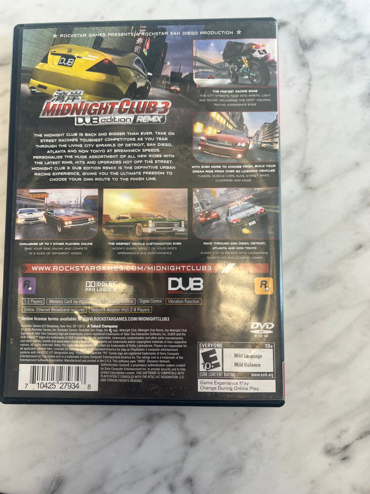 Midnight Club 3 Dub Edition Remix PS2 Playstation 2 CASE ONLY NO GAME   CO11524