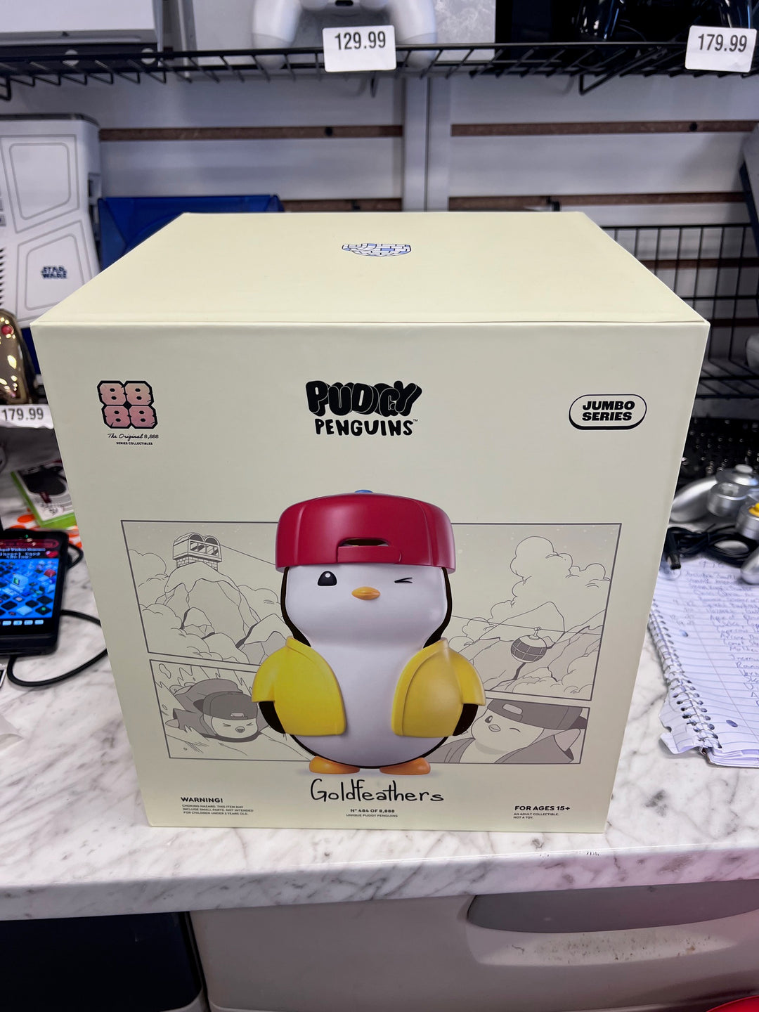 Pudgy Penguins- GoldFeathers Limited Edition Collectible. NEW Open Box 484/8888 #1/600 CE12225