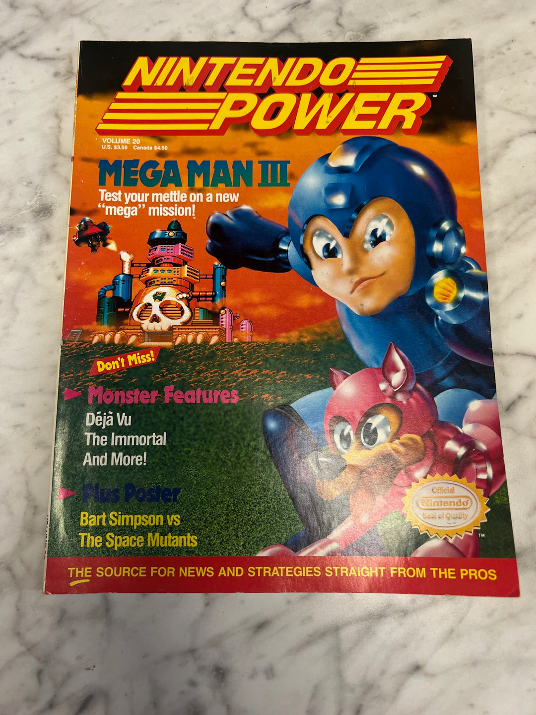 Nintendo Power Volume 20 Mega Man III w/ Poster  NP82025