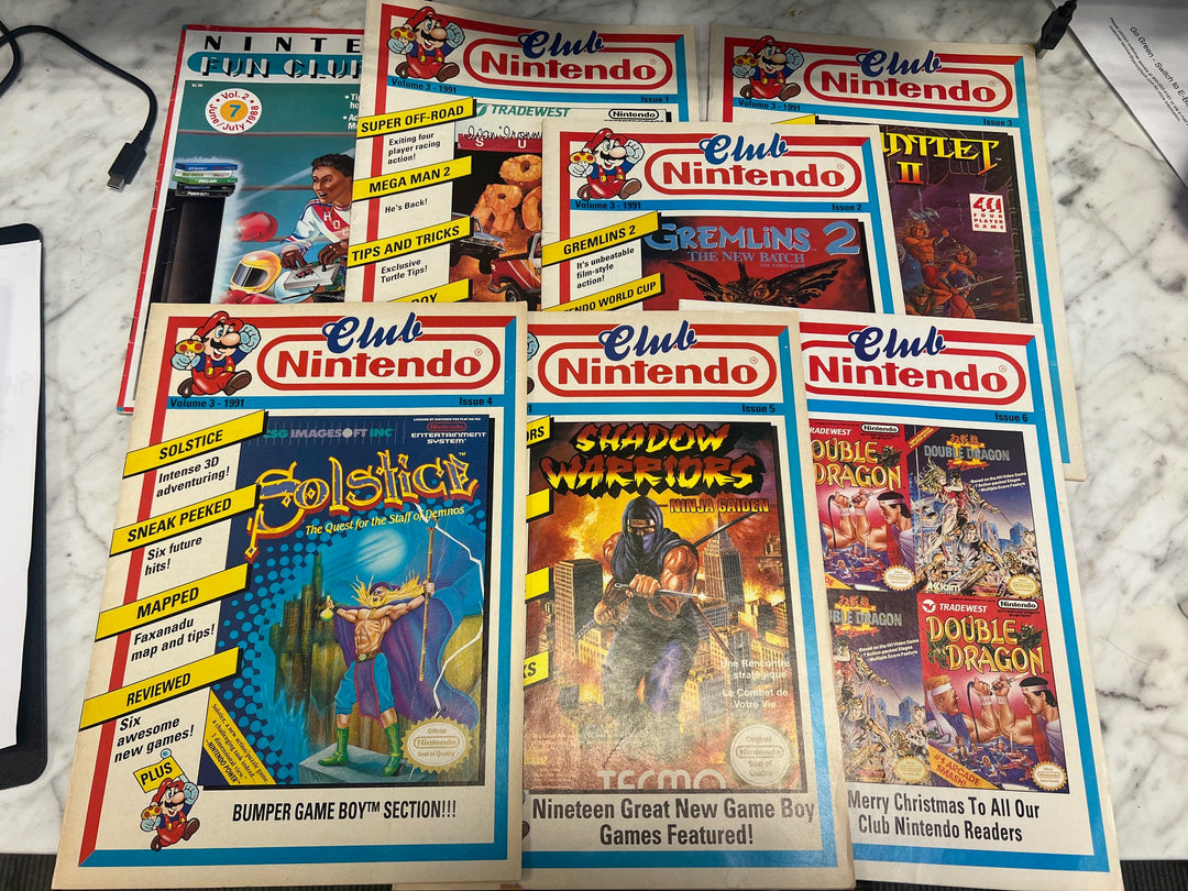 Lot of Nintendo Fan Club News (Vol 2) and Club Nintendo (Vol 2 #6 Vol 3 #1-5) NP82025