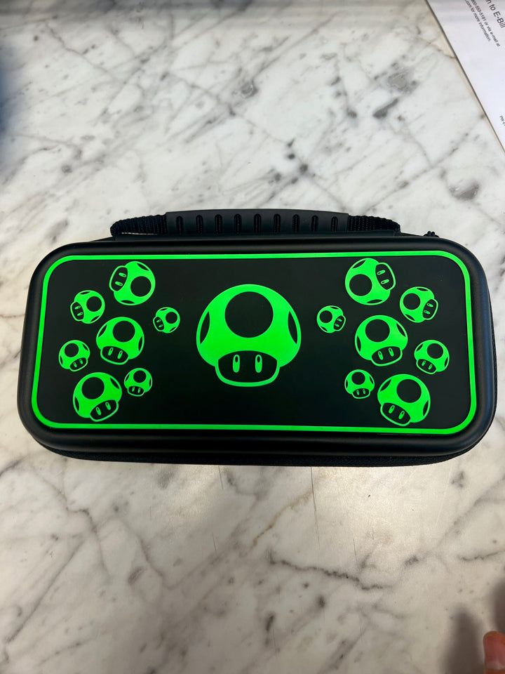 Official Nintendo Switch Glow in the Dark Soft Carry Case 1-Up  Mushrooms C82025