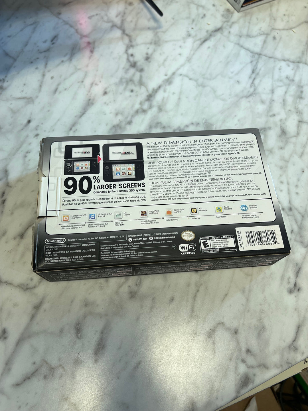 BOX AND INNER PAPERWORK ONLY Nintendo 3DS XL Black CO12425