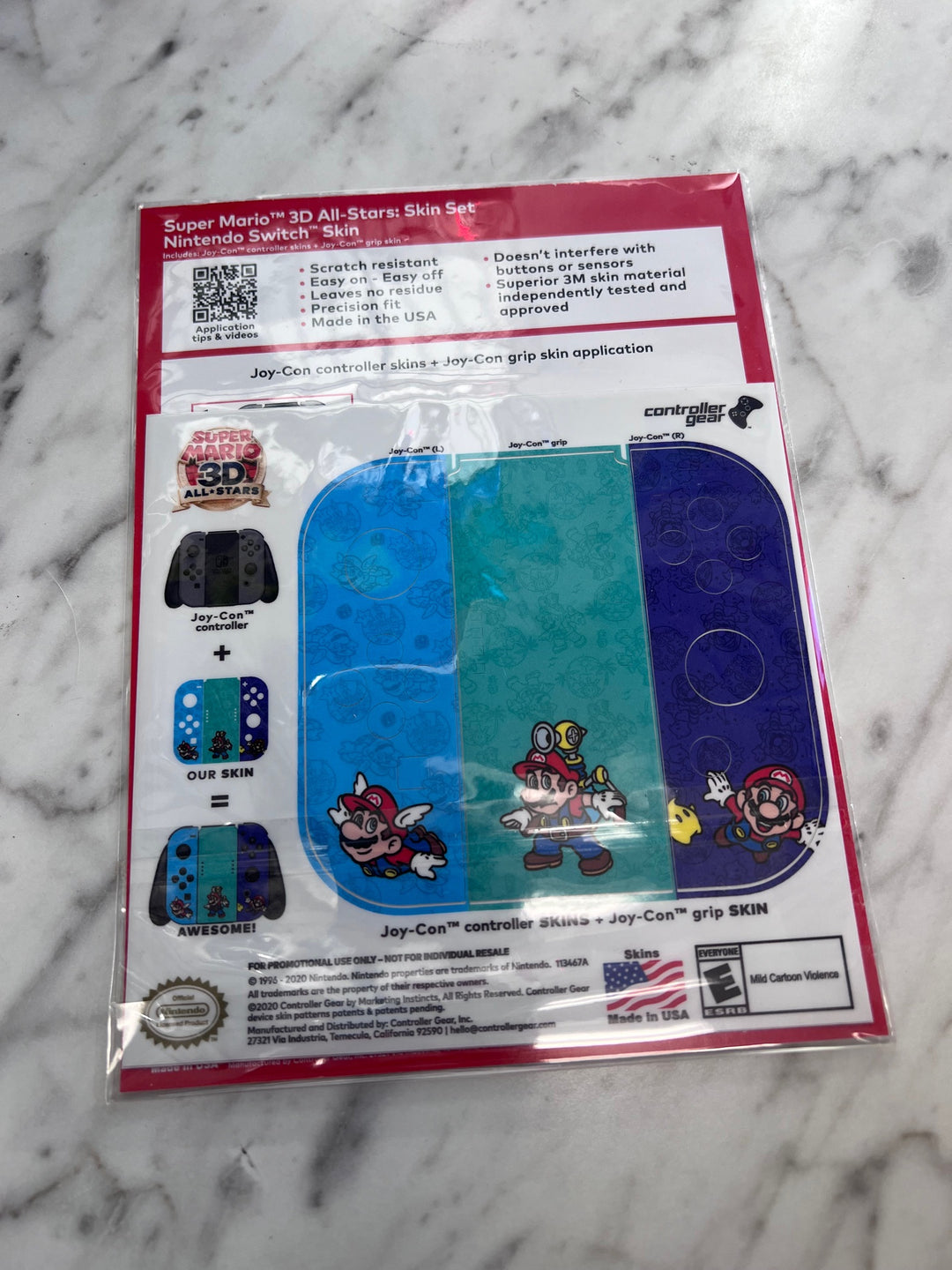 Super Mario 3D All-stars Skin Set for Nintendo Switch Controller Gear NA12425