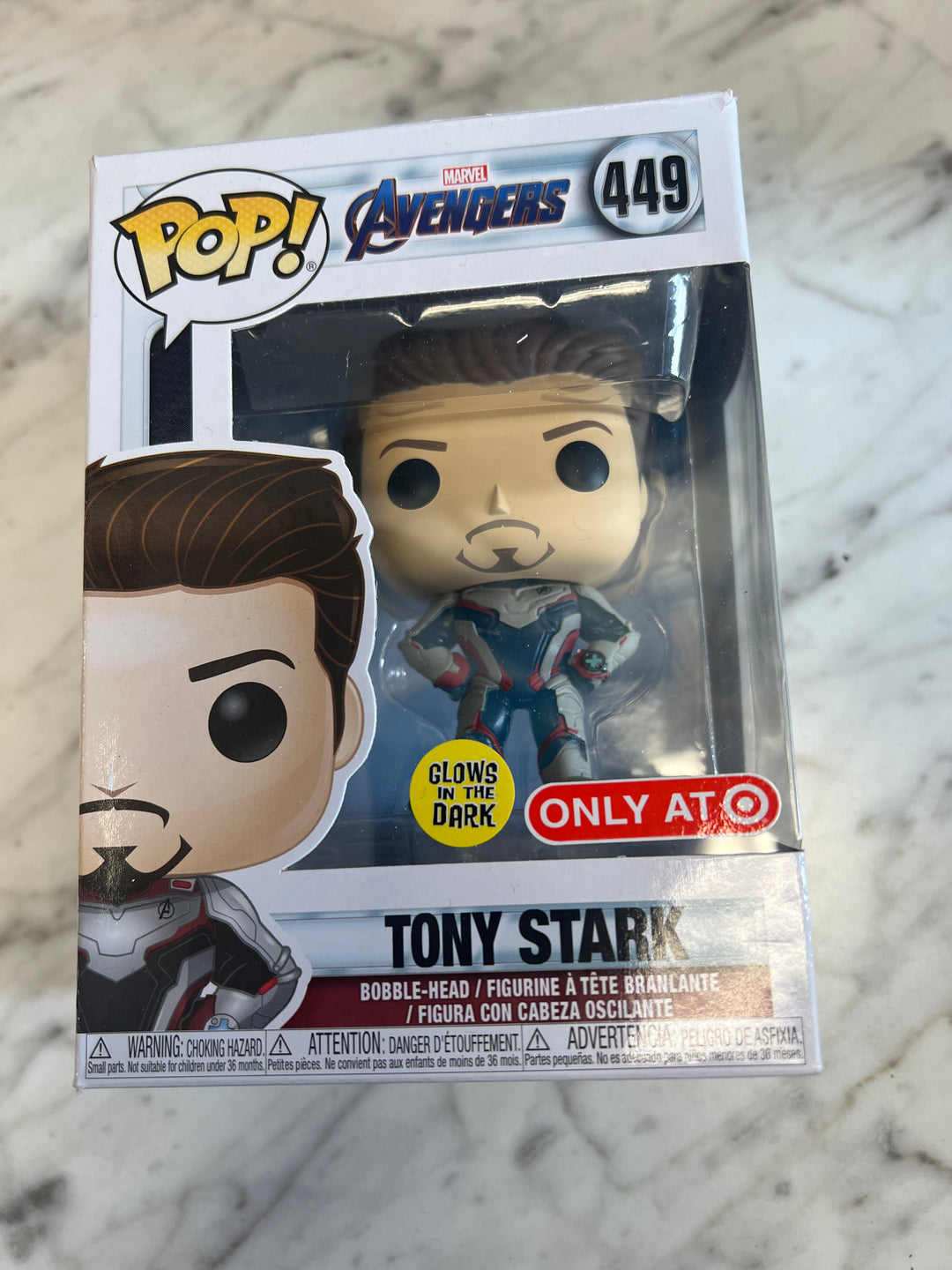 Funko Pop Marvel Avengers Tony Stark GITD #449 Target Exclusive Pop Glows  FN81324