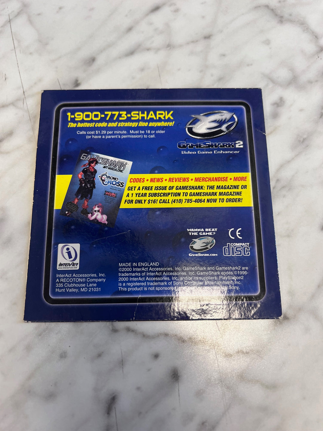 Gameshark 2 for Playstation 2 PS2 DISC 1 ONLY  UA12425