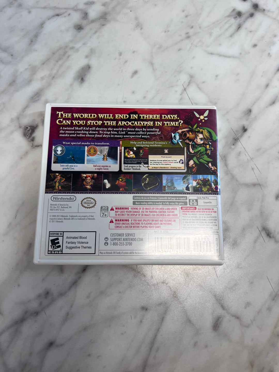 Legend of Zelda Majora's Mask 3D Nintendo 3DS Case ONLY No Game CO12425