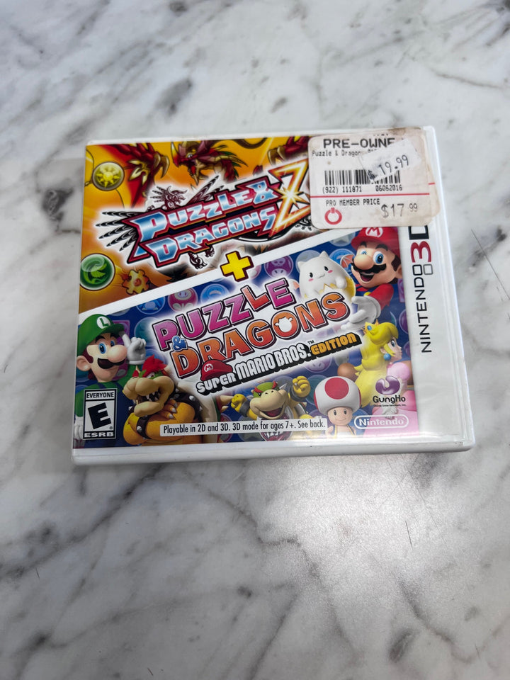 Puzzle & Dragons Z + Super Mario Bros Edition Nintendo 3DS Case ONLY No Game CO12425