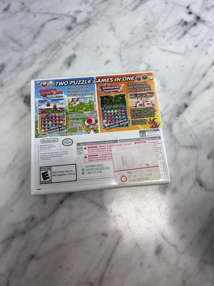 Puzzle & Dragons Z + Super Mario Bros Edition Nintendo 3DS Case ONLY No Game CO12425