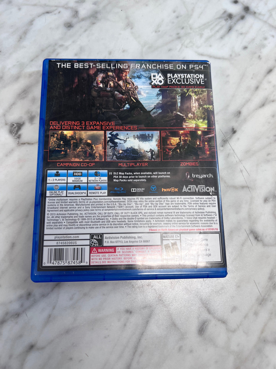 Call of Duty Black Ops III PS4 Case ONLY No Game CO12425