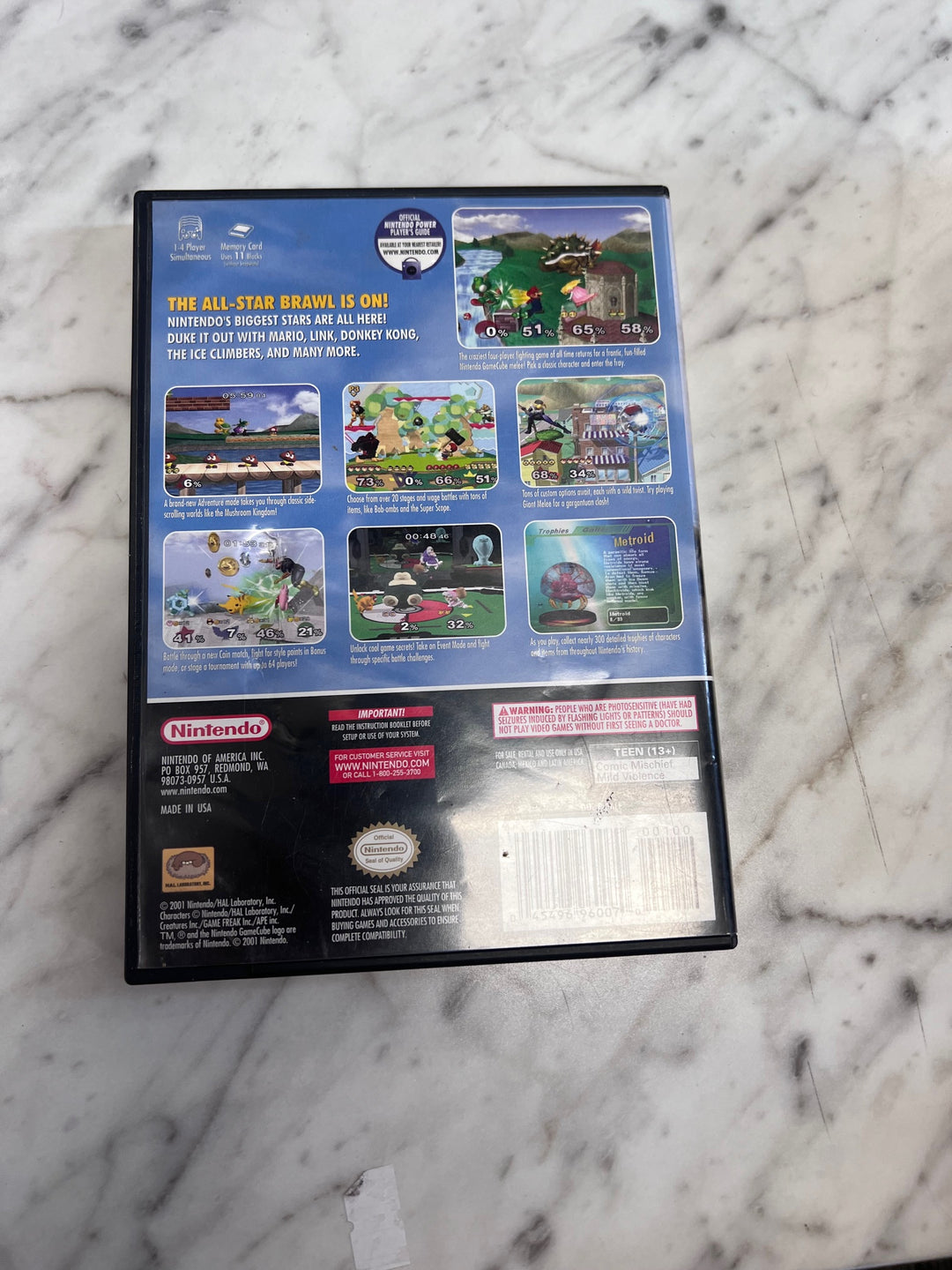 Super Smash Bros Melee Case ONLY (Punctured Art) No Game CO12425