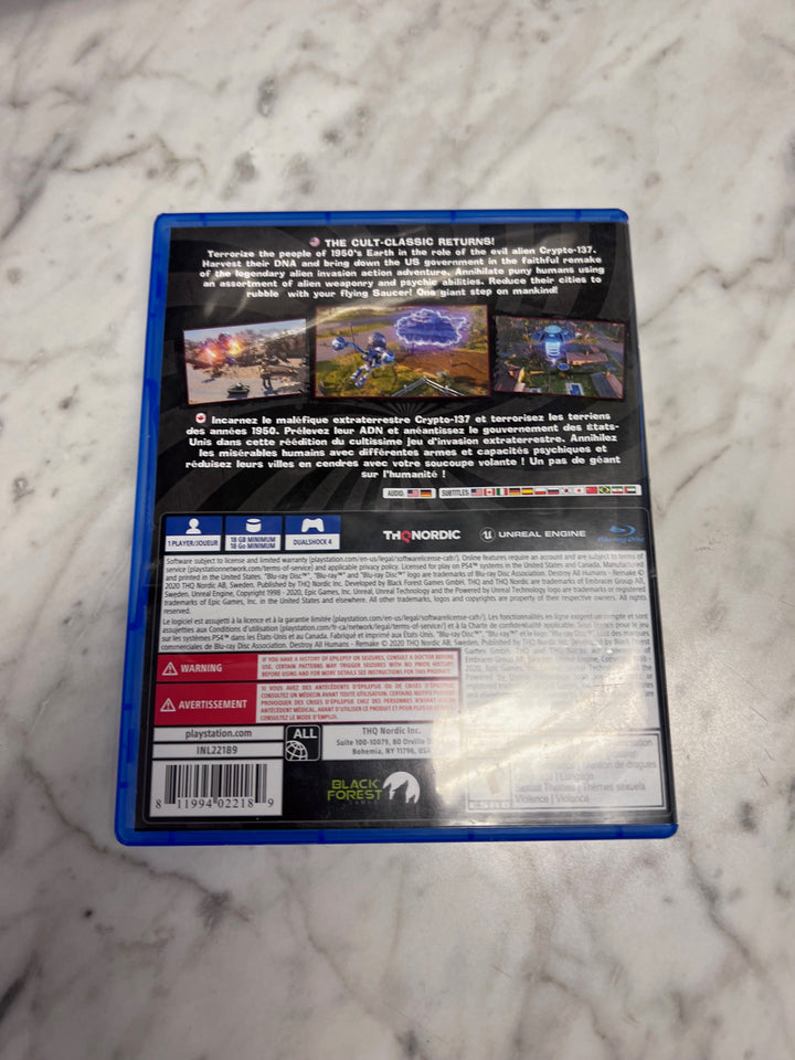 Destroy All Humans PS4 Playstation 4 Case ONLY No Game CO12425