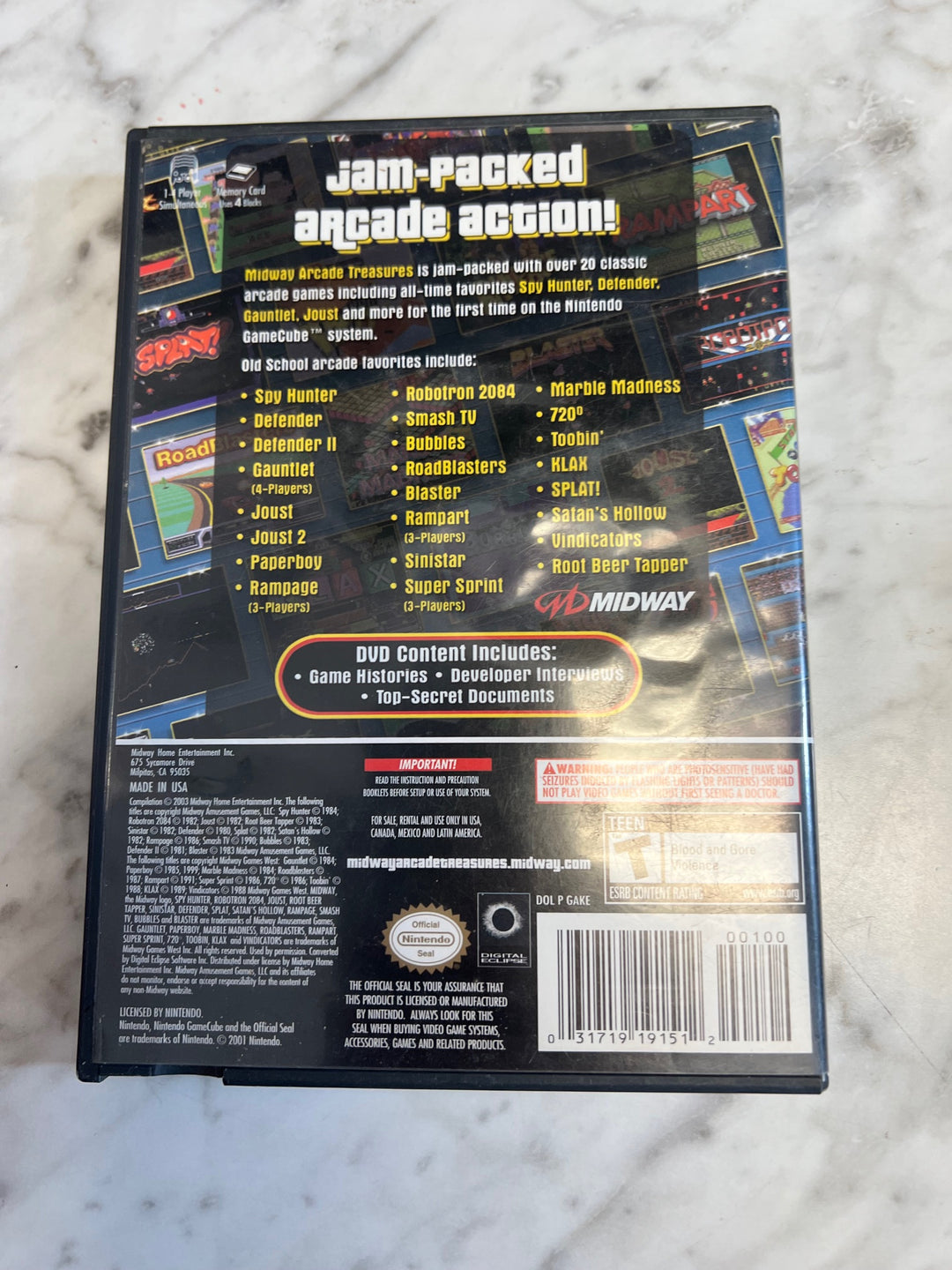 Midway Arcade Treasures Nintendo Gamecube CASE & Manual ONLY CO82225