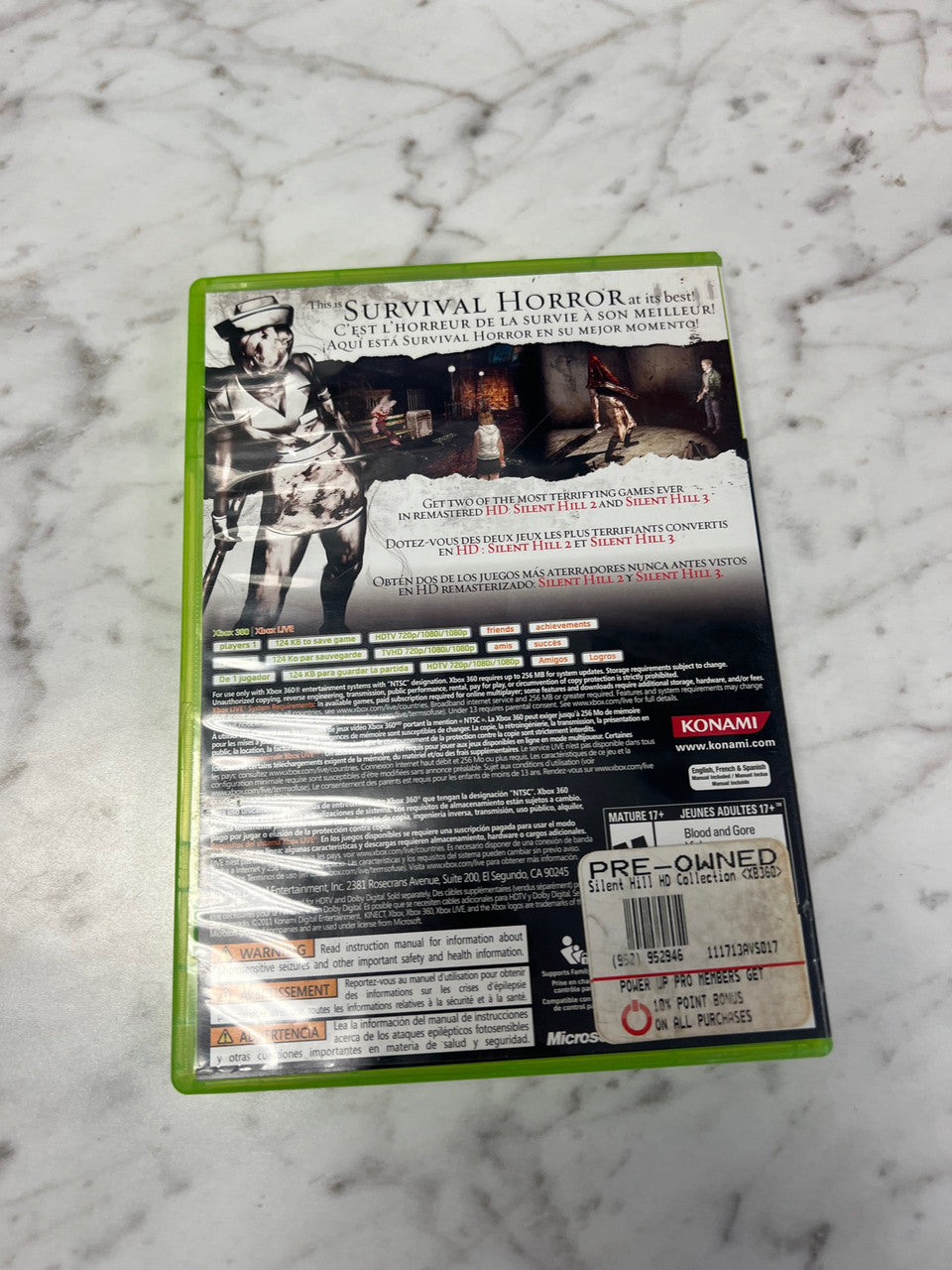 Silent Hill HD Collection Xbox 360 Case and manual only