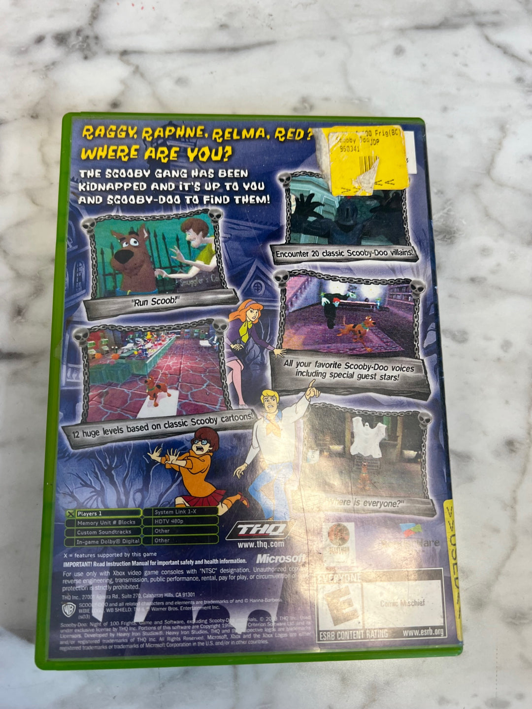 Scooby Doo Night of 100 Frights Original Xbox CASE ONLY CO82225