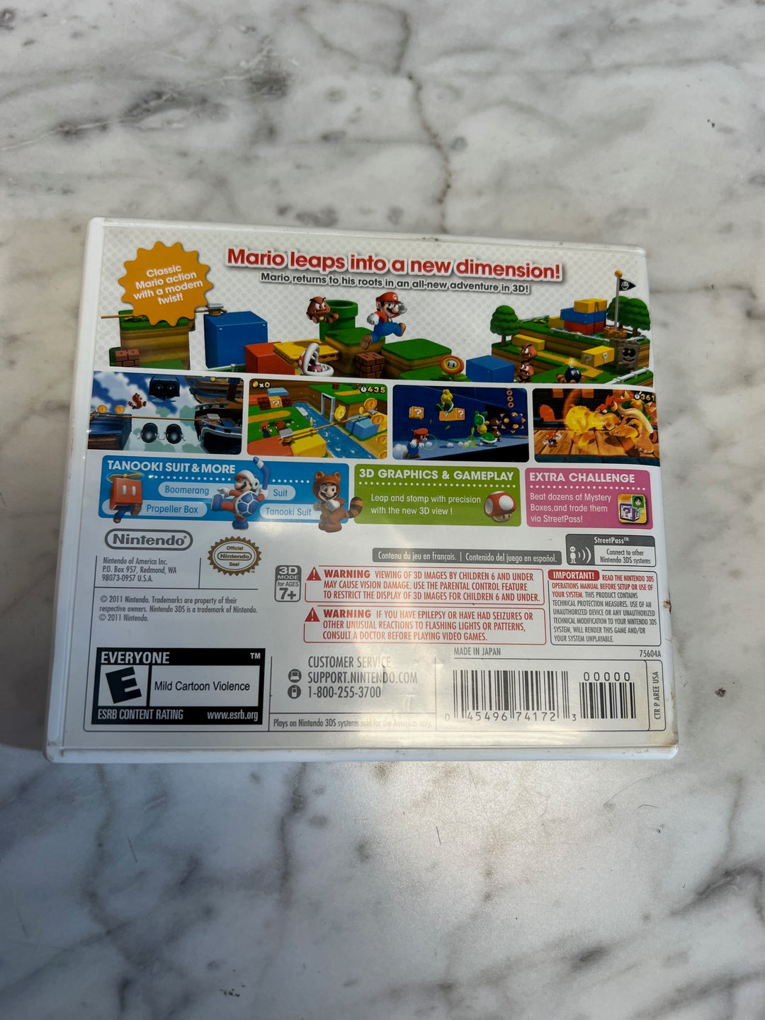 Super Mario 3D Land for Nintendo 3DS CASE & MANUAL ONLY CO82225