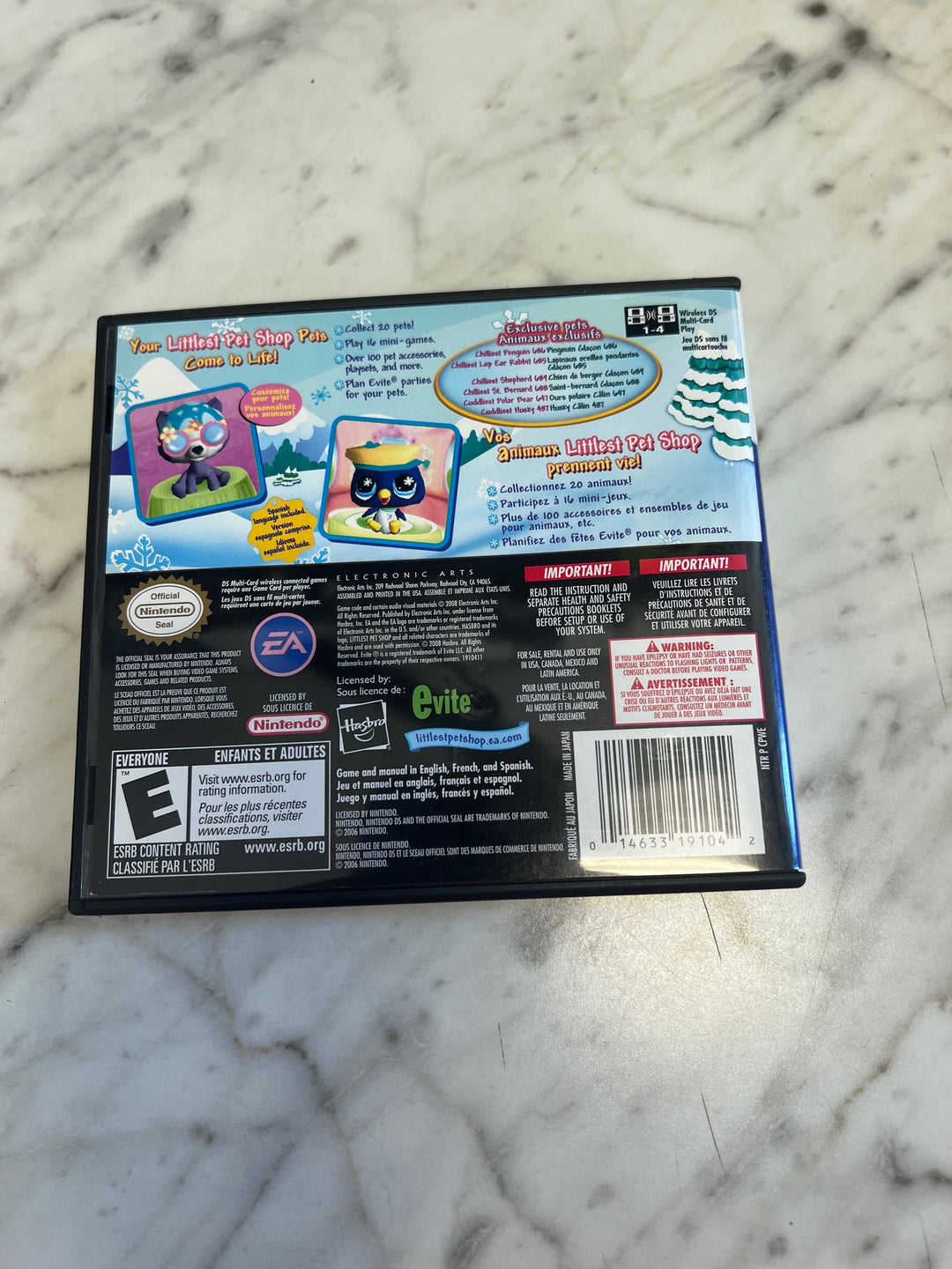 The Littlest Pet Shop Winter Hiver Nintendo DS Case and Manual ONLY CO12425
