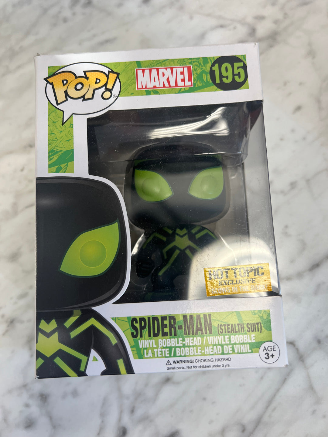 Funko Pop! Vinyl: Marvel - Spider-Man - (Stealth Suit) (Black , Glow) Damaged box FN81324