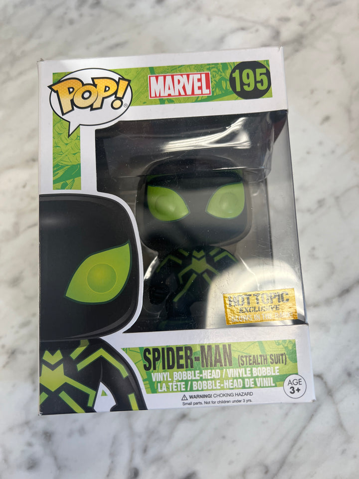 Funko Pop! Vinyl: Marvel - Spider-Man - (Stealth Suit) (Black , Glow) Damaged box FN81324