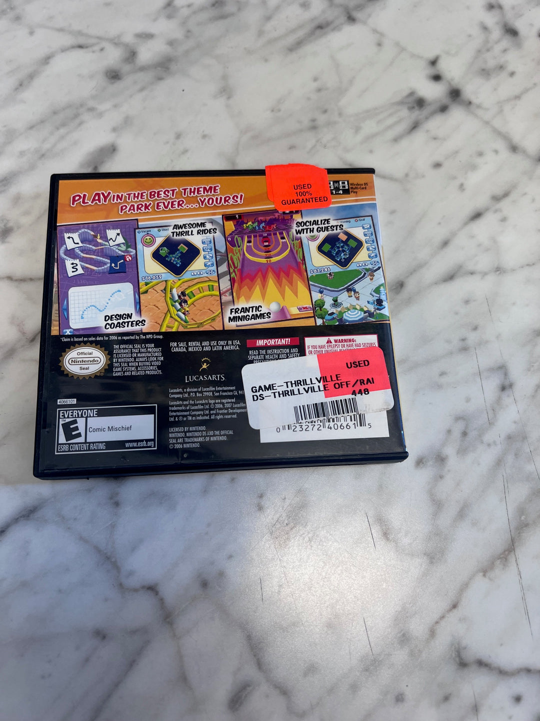 Thrillville Off the Rails Nintendo DS Case and Manual ONLY CO12425