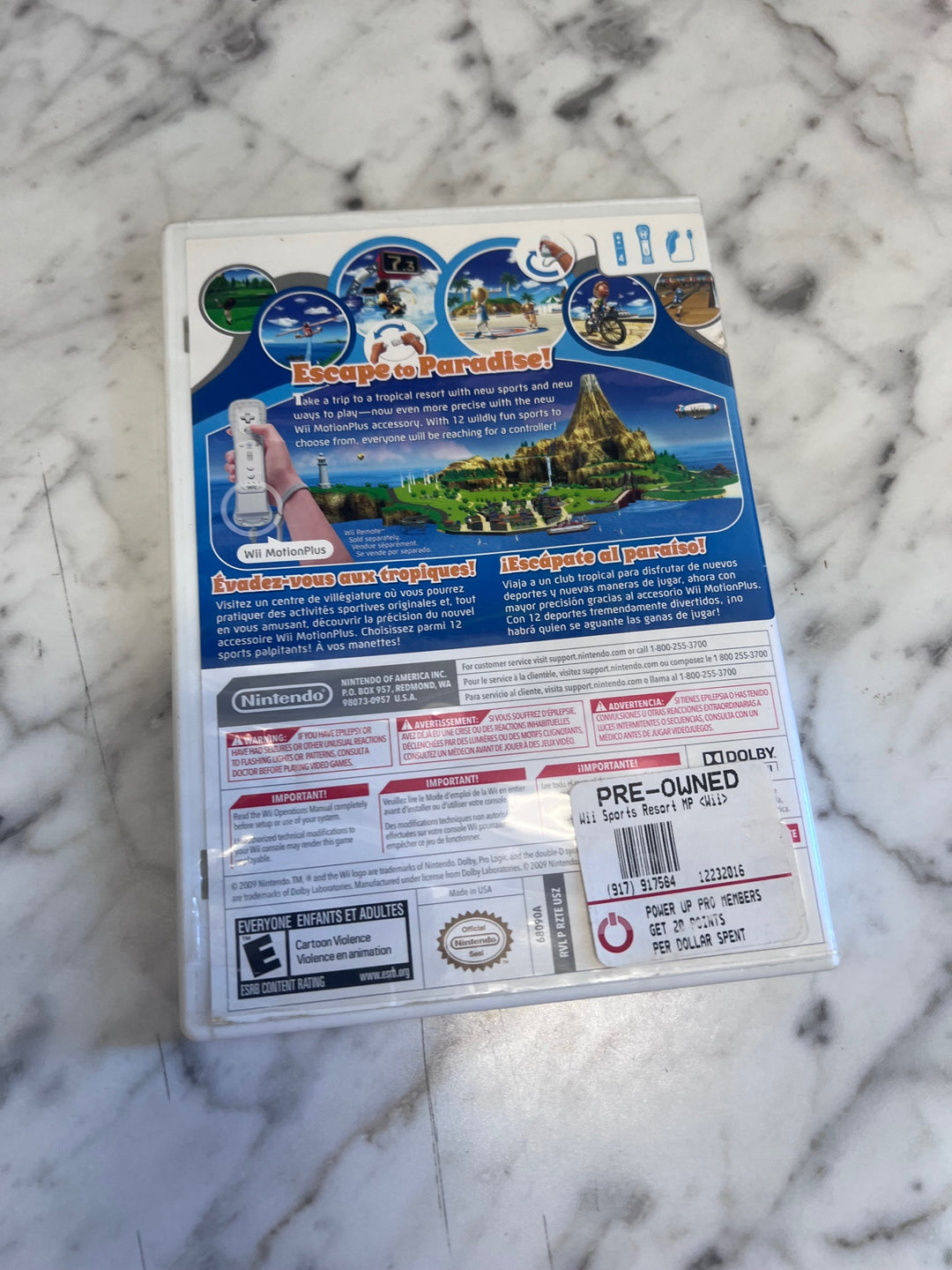 Wii Sports Resort Nintendo Wii CASE ONLY CO12425
