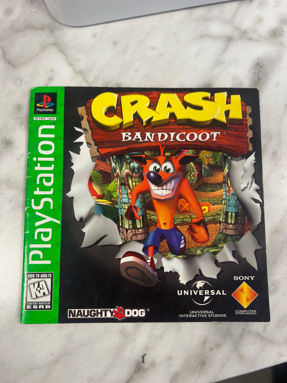 Crash Bandicoot PS1 Playstation 1 Greatest hits manual only