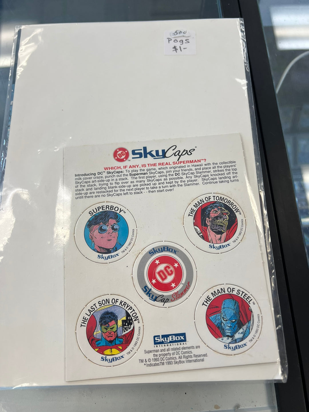 DC Comics Promo Item Return of Superman 1993 Skycaps Pogs  UA52626