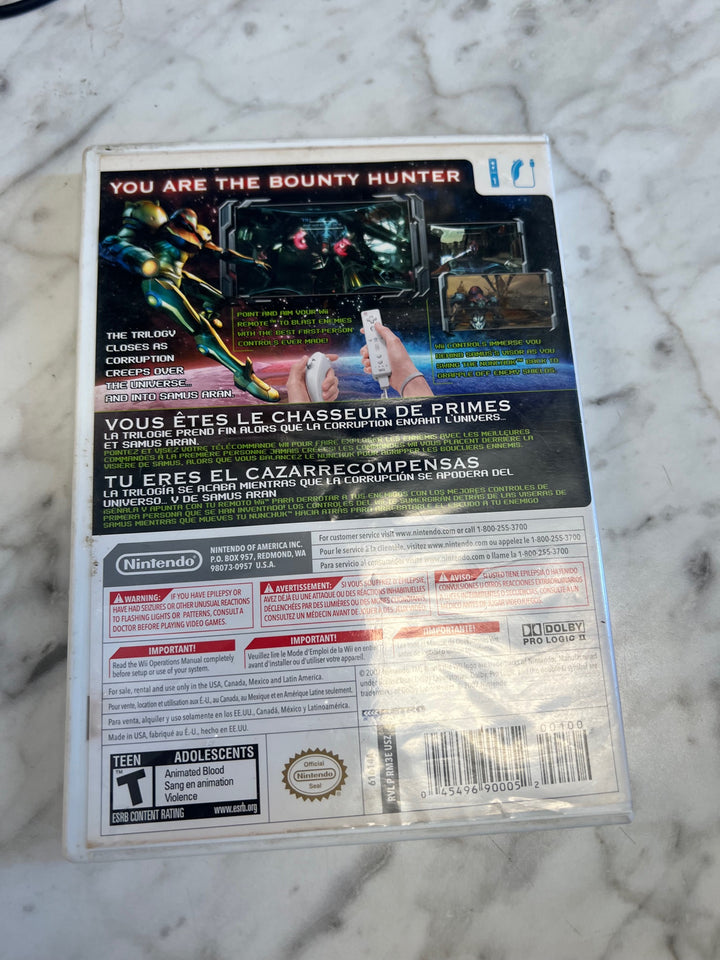 Metroid Prime 3 Corruption Nintendo Wii CASE & MANUAL ONLY CO82225